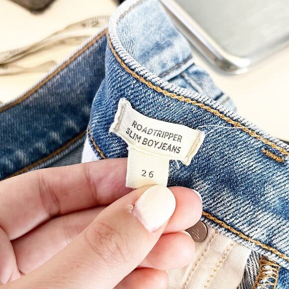 Madewell The Roadtripper High Rise Slim Boyjeans Ripped Edition Blue 26 - Picture 4 of 9
